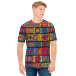 Rectangle Mandala Bohemian Pattern Print Men's T-Shirt