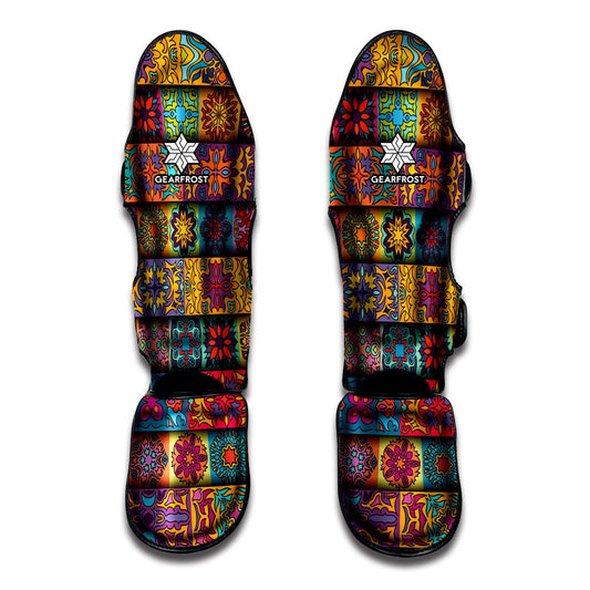 Rectangle Mandala Bohemian Pattern Print Muay Thai Shin Guard