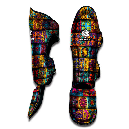 Rectangle Mandala Bohemian Pattern Print Muay Thai Shin Guard