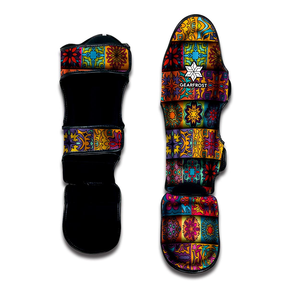 Rectangle Mandala Bohemian Pattern Print Muay Thai Shin Guard