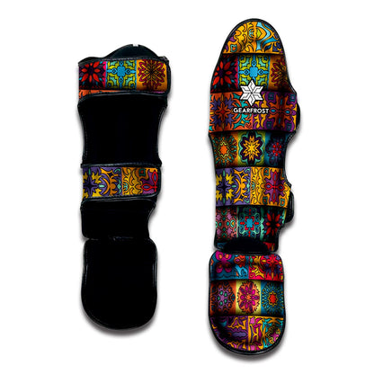 Rectangle Mandala Bohemian Pattern Print Muay Thai Shin Guard