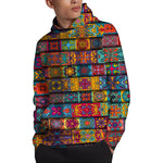 Rectangle Mandala Bohemian Pattern Print Pullover Hoodie