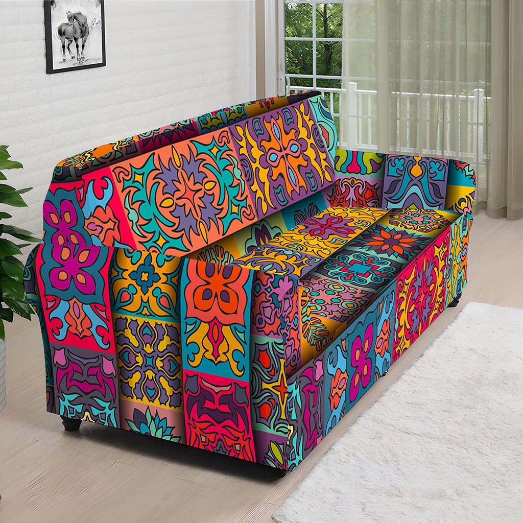 Rectangle Mandala Bohemian Pattern Print Sofa Cover