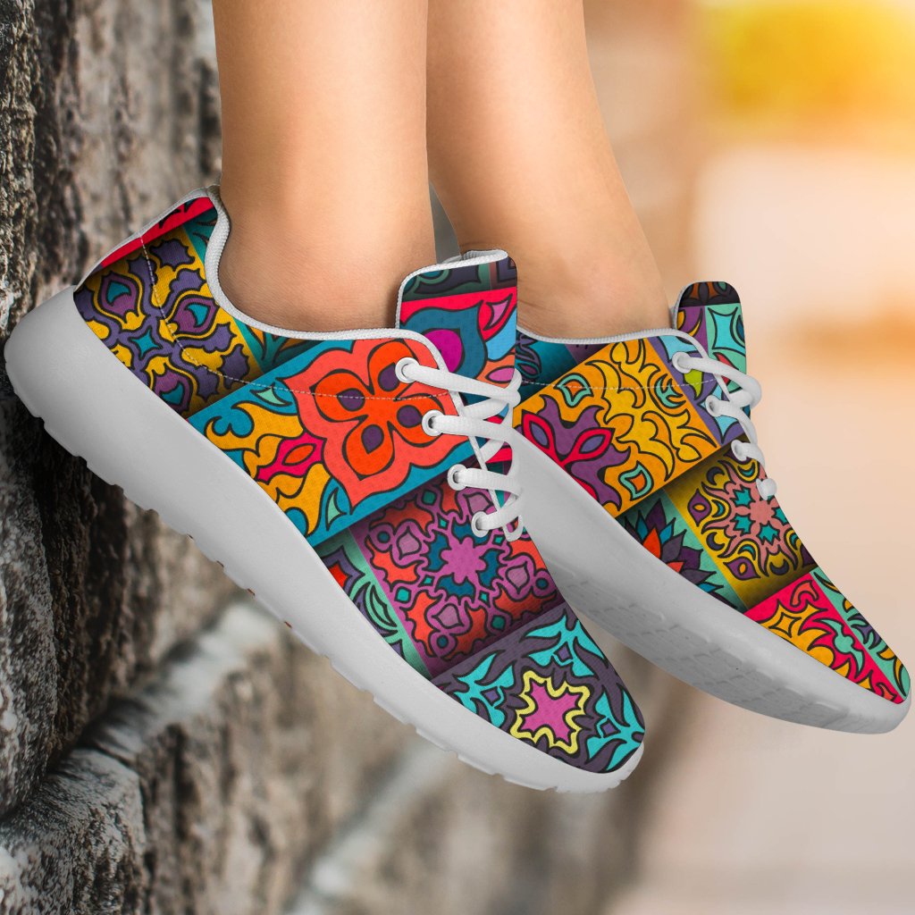 Rectangle Mandala Bohemian Pattern Print Sport Shoes GearFrost