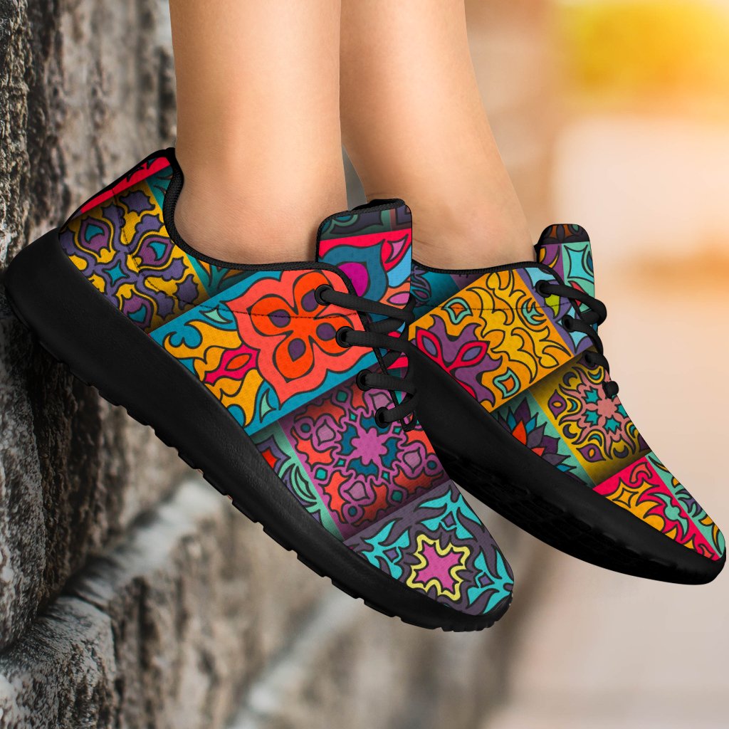 Rectangle Mandala Bohemian Pattern Print Sport Shoes GearFrost