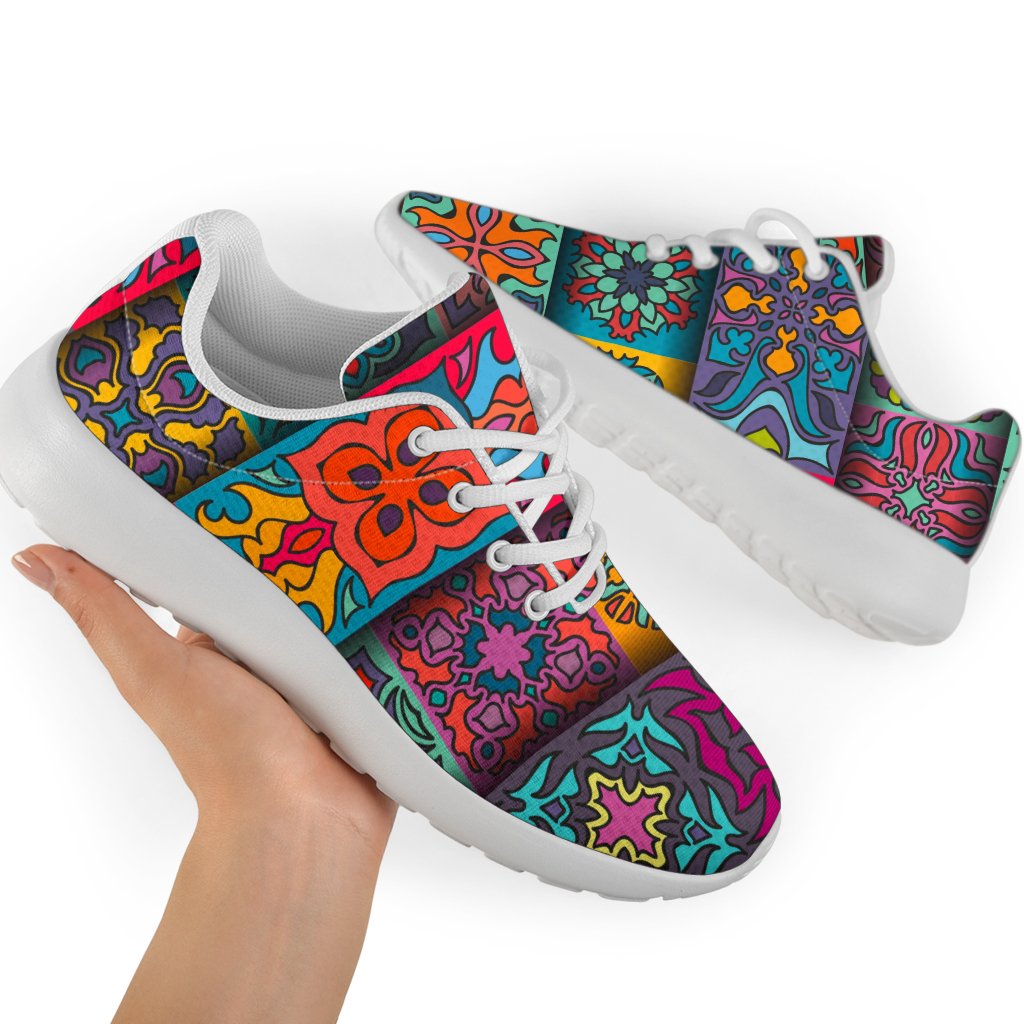 Rectangle Mandala Bohemian Pattern Print Sport Shoes GearFrost