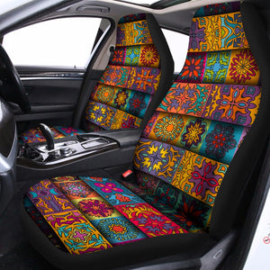 Rectangle Mandala Bohemian Pattern Print Universal Fit Car Seat Covers