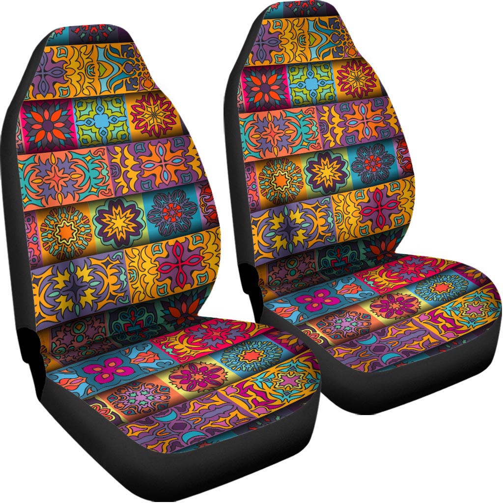 Rectangle Mandala Bohemian Pattern Print Universal Fit Car Seat Covers