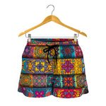 Rectangle Mandala Bohemian Pattern Print Women's Shorts