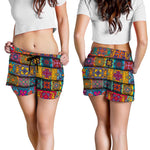 Rectangle Mandala Bohemian Pattern Print Women's Shorts