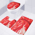 Red Acid Melt Print 3 Piece Bath Mat Set