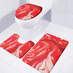 Red Acid Melt Print 3 Piece Bath Mat Set