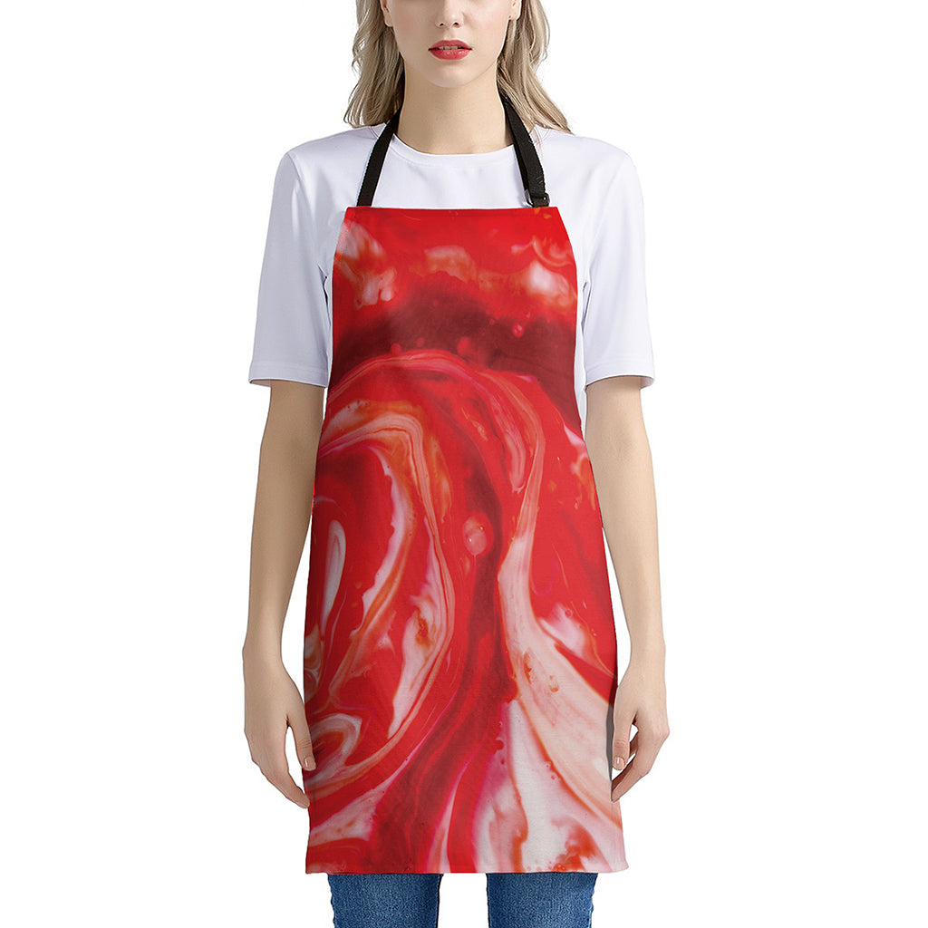 Red Acid Melt Print Apron