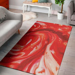 Red Acid Melt Print Area Rug