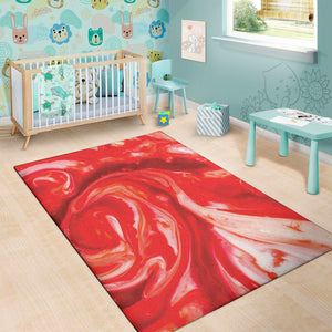 Red Acid Melt Print Area Rug