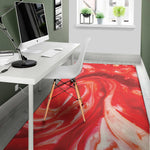 Red Acid Melt Print Area Rug