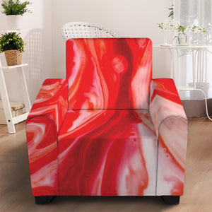 Red Acid Melt Print Armchair Slipcover