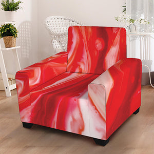 Red Acid Melt Print Armchair Slipcover