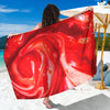 Red Acid Melt Print Beach Sarong Wrap