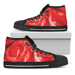 Red Acid Melt Print Black High Top Shoes