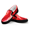 Red Acid Melt Print Black Slip On Sneakers