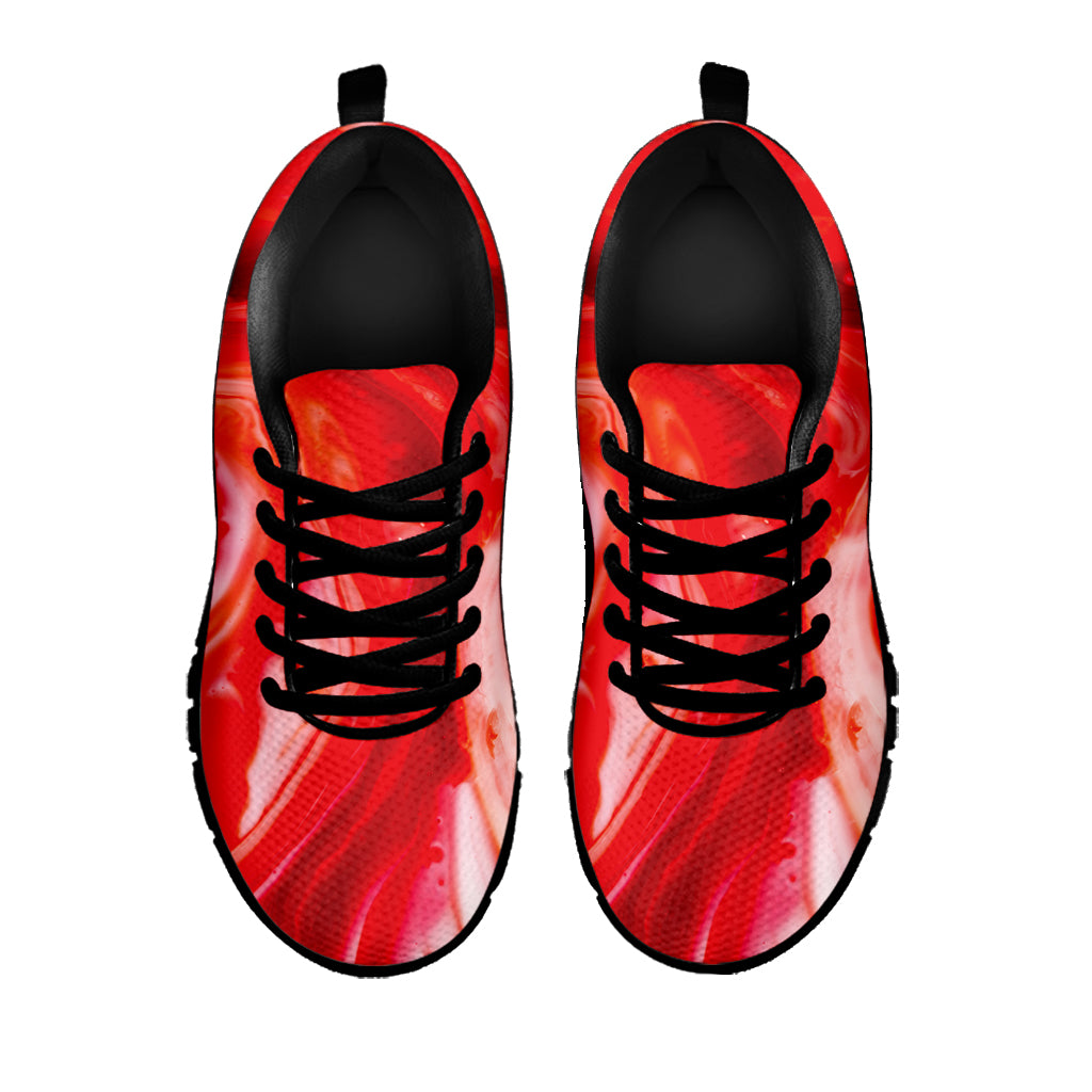 Red Acid Melt Print Black Sneakers