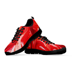 Red Acid Melt Print Black Sneakers