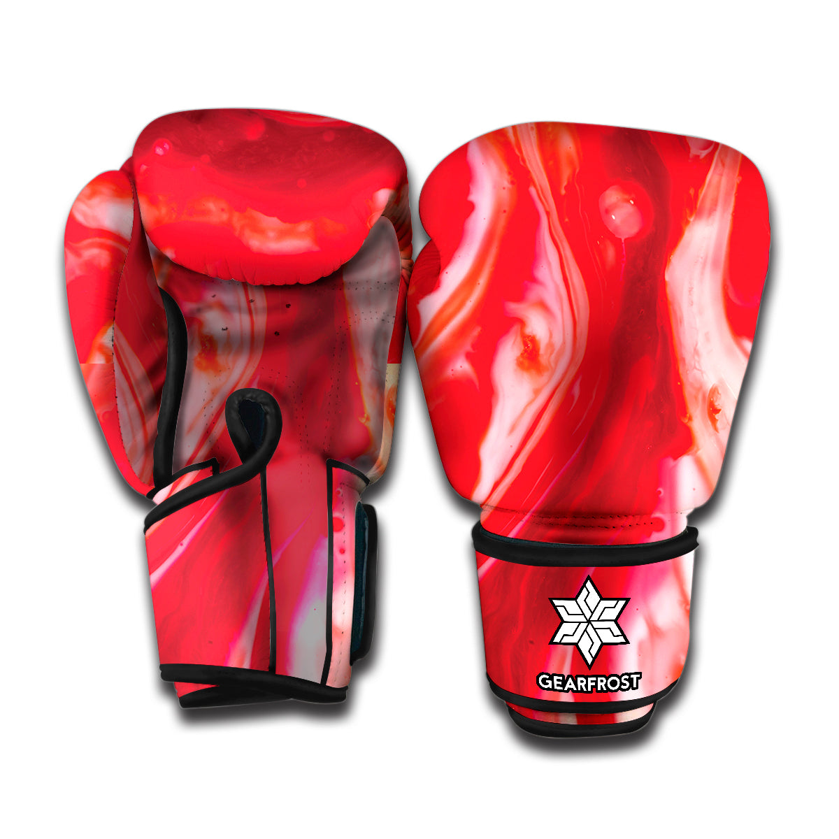 Red Acid Melt Print Boxing Gloves