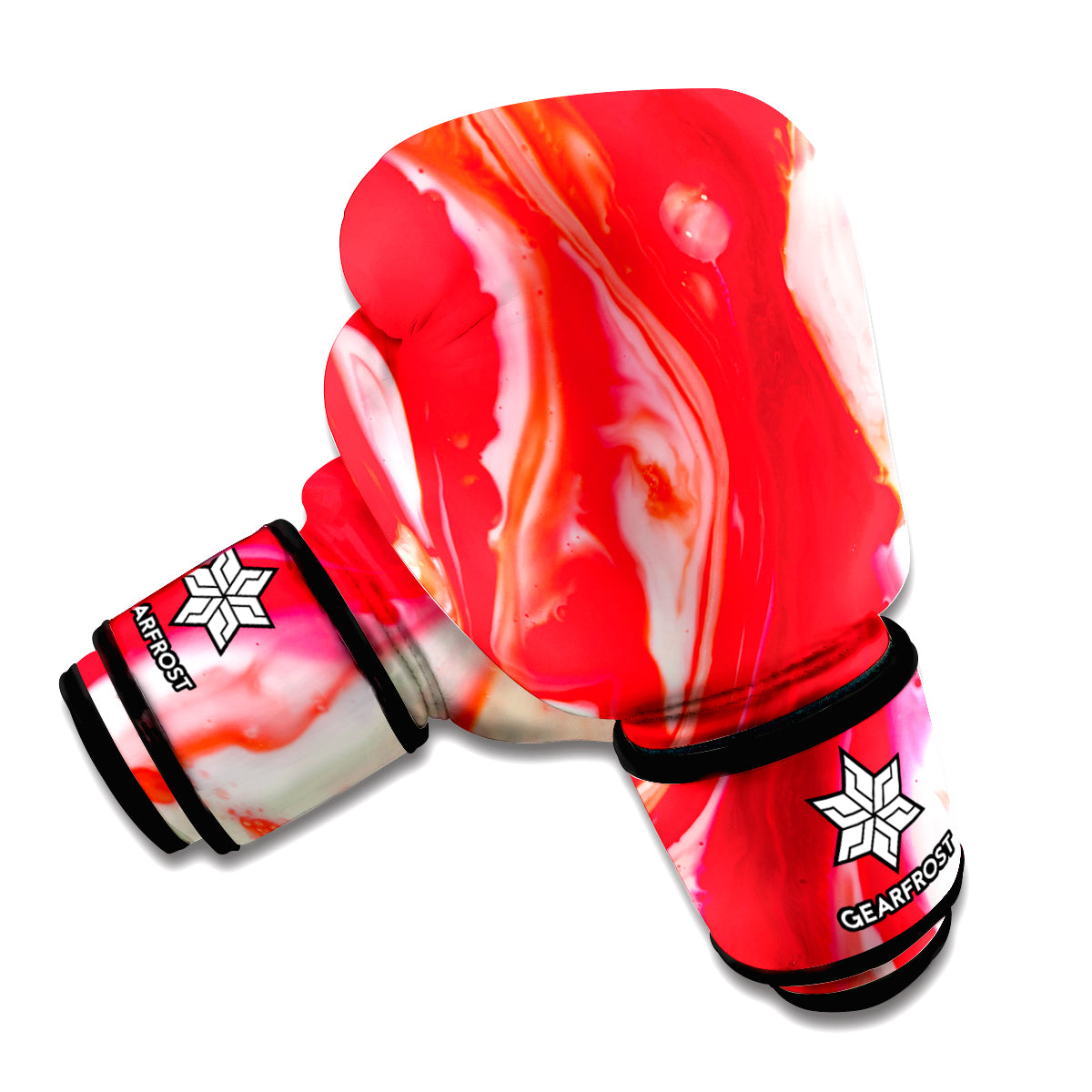 Red Acid Melt Print Boxing Gloves