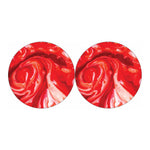 Red Acid Melt Print Car Coasters