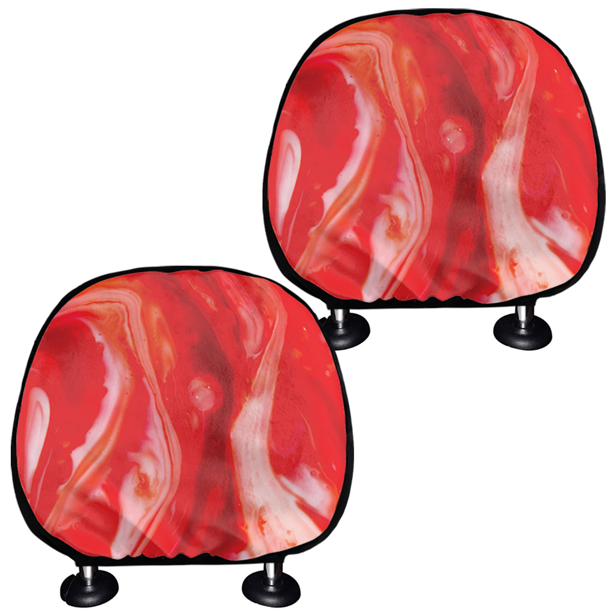 Red Acid Melt Print Car Headrest Covers