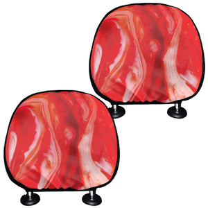 Red Acid Melt Print Car Headrest Covers