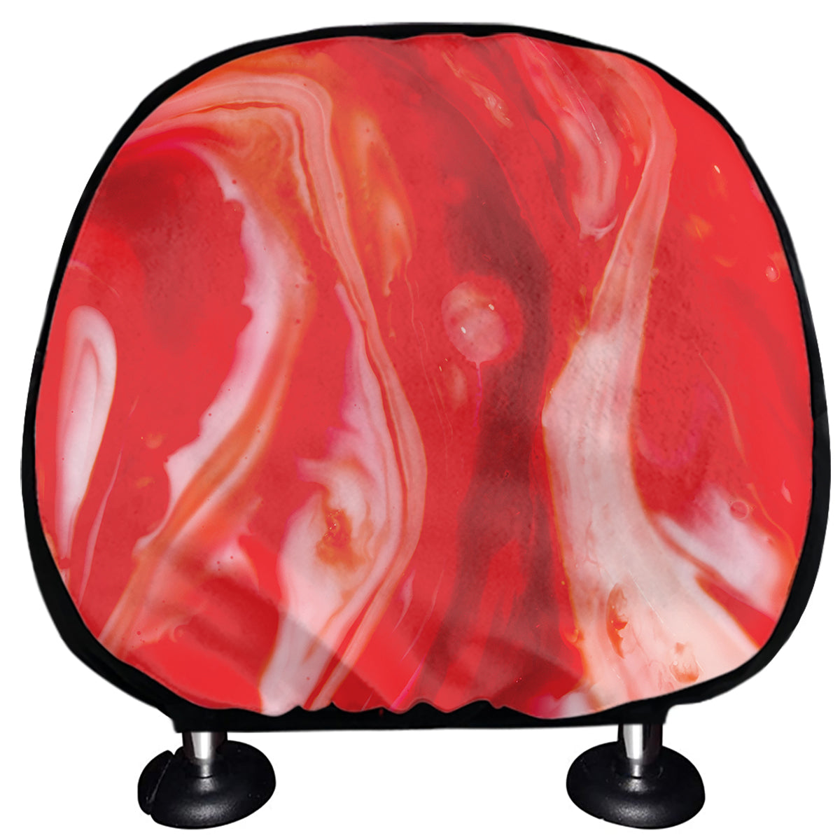 Red Acid Melt Print Car Headrest Covers