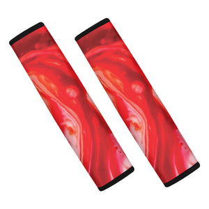 Red Acid Melt Print Car Seat Belt Covers