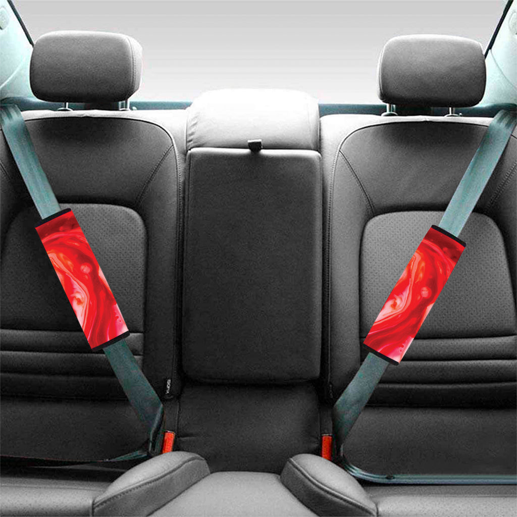 Red Acid Melt Print Car Seat Belt Covers