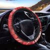 Red Acid Melt Print Car Steering Wheel Cover