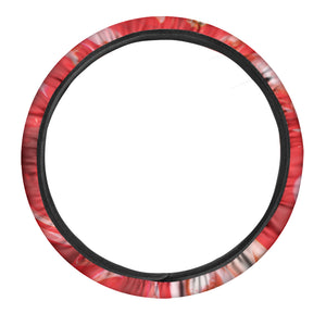 Red Acid Melt Print Car Steering Wheel Cover