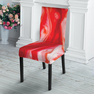 Red Acid Melt Print Dining Chair Slipcover