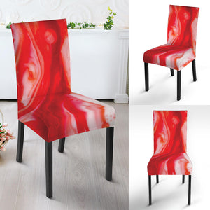 Red Acid Melt Print Dining Chair Slipcover