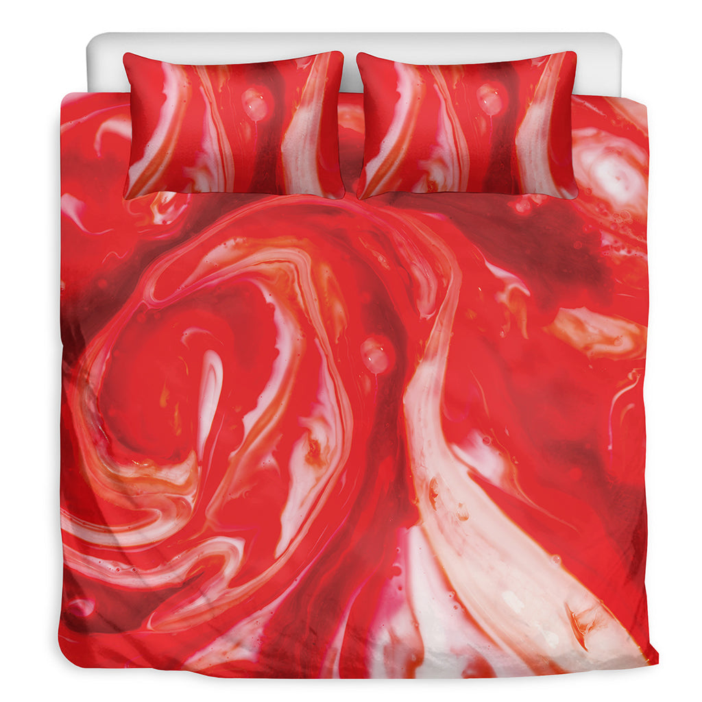 Red Acid Melt Print Duvet Cover Bedding Set