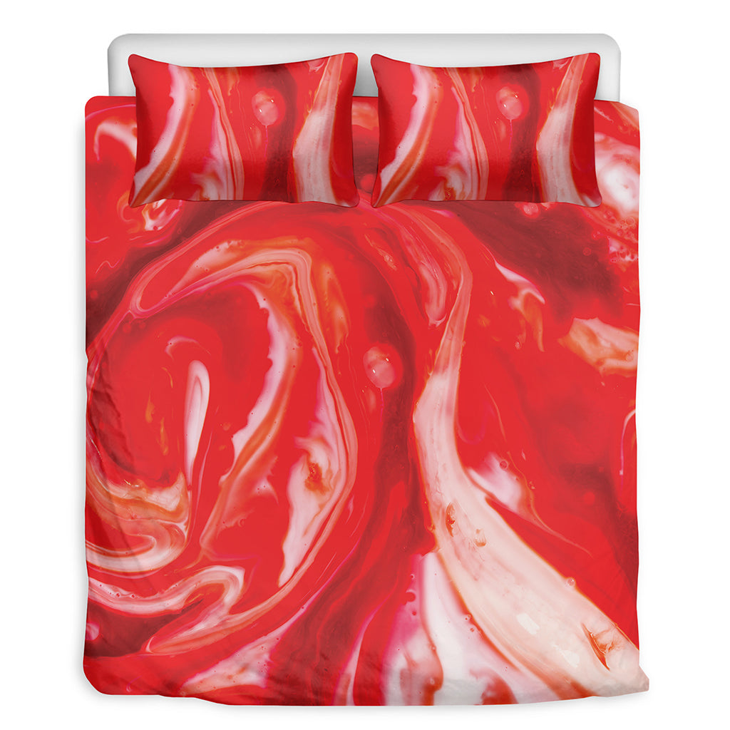 Red Acid Melt Print Duvet Cover Bedding Set