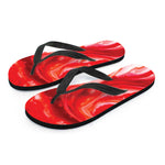 Red Acid Melt Print Flip Flops