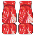 Red Acid Melt Print Front and Back Car Floor Mats