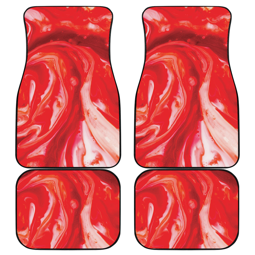 Red Acid Melt Print Front and Back Car Floor Mats