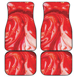 Red Acid Melt Print Front and Back Car Floor Mats