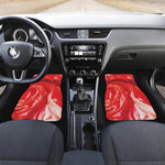 Red Acid Melt Print Front and Back Car Floor Mats