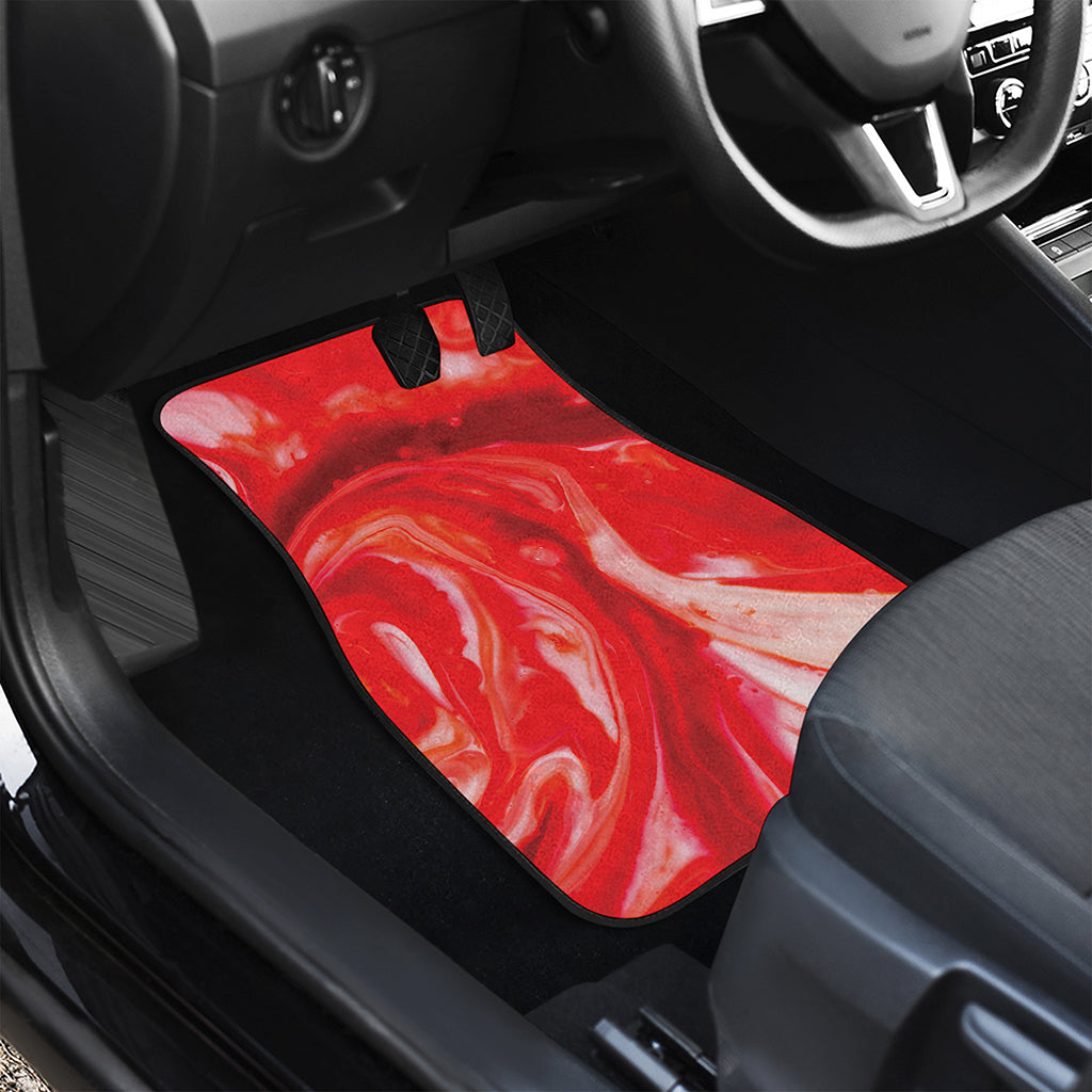 Red Acid Melt Print Front and Back Car Floor Mats