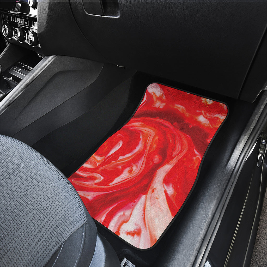 Red Acid Melt Print Front and Back Car Floor Mats