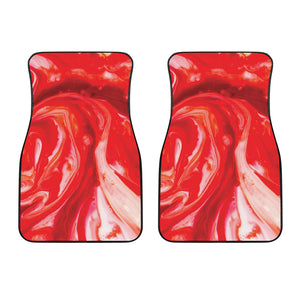 Red Acid Melt Print Front Car Floor Mats