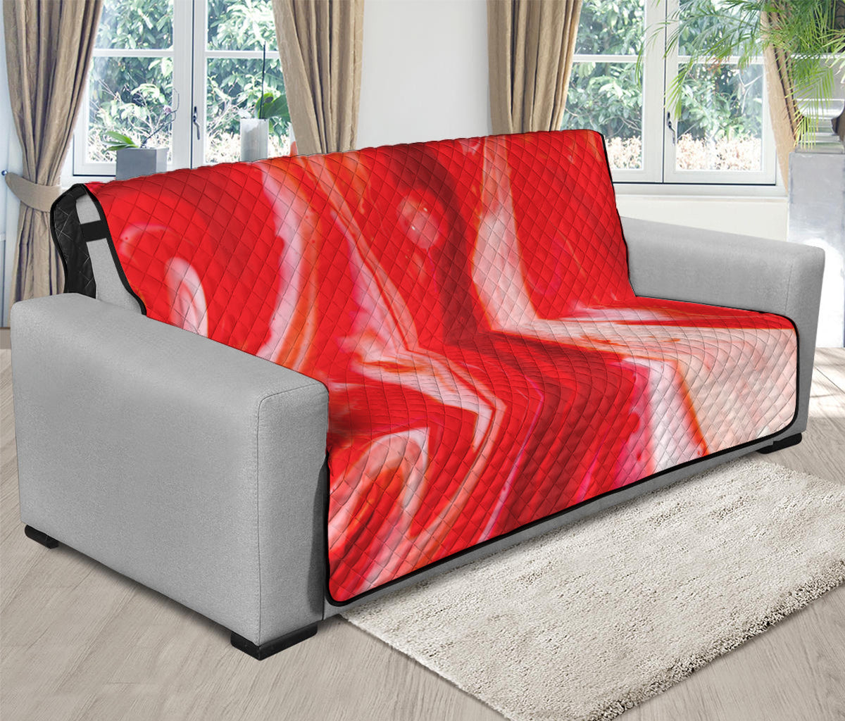 Red Acid Melt Print Futon Protector